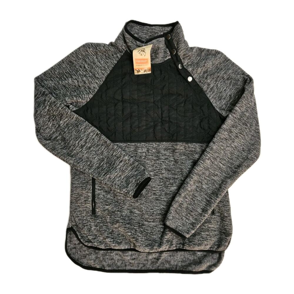 Legendary Whitetails Fletching Quilted Fleece Pullover Women M Snap Neck NWT